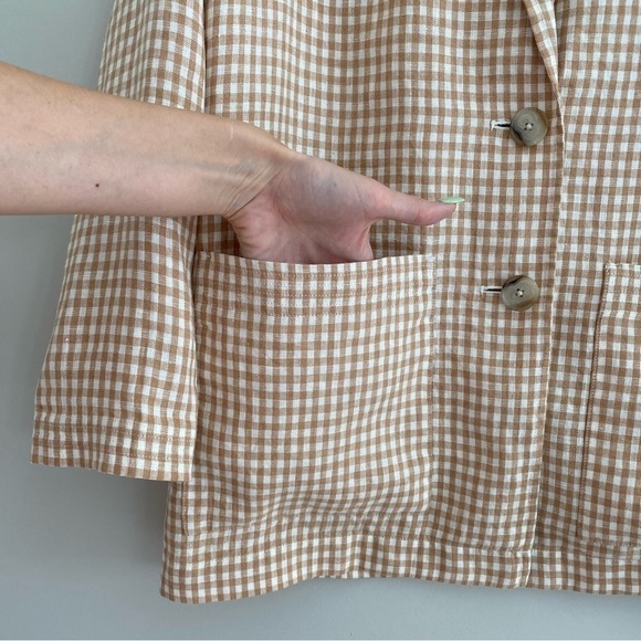 Madewell Linen Dorset Blazer in Gingham Check Plaid size S - Picture 10 of 15